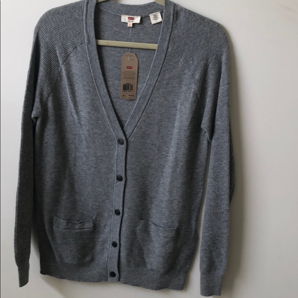 Heather Gray Buttoned Cardigan